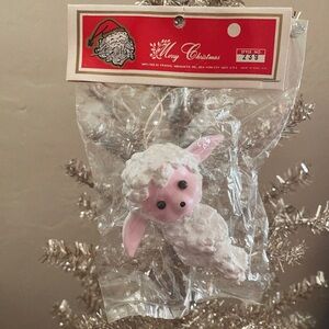 NEW OLD STOCK Vintage Kitschy Lamb Ornament 🎀